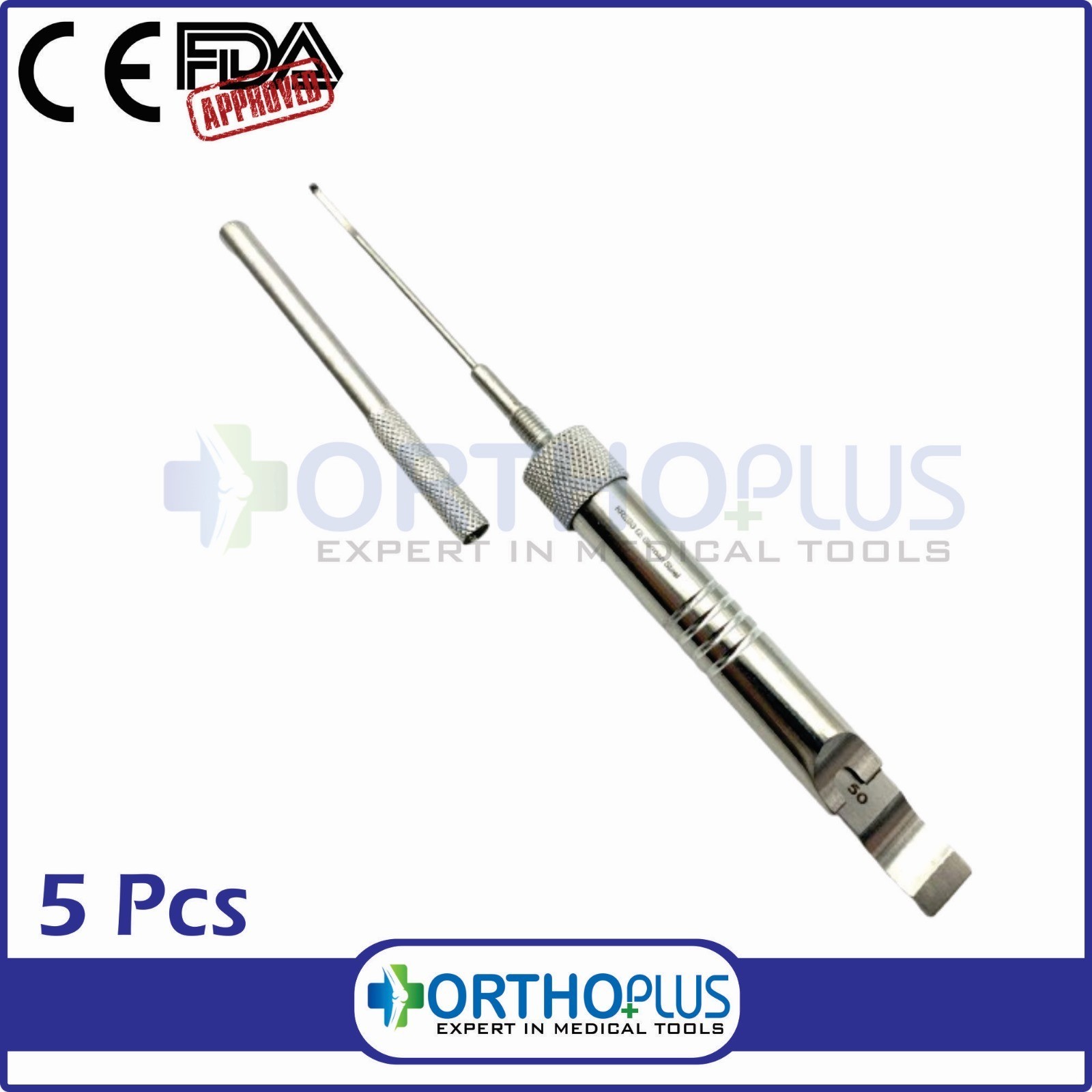 Depth guage 2.7mm (0mm to 50mm) Orthopedic Instruments 5 Pcs set