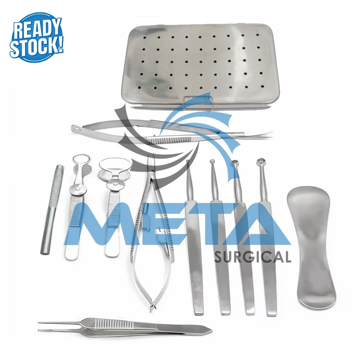 Chalazion Surgery Instruments Set 12 Pcs With Stainless Steel Box