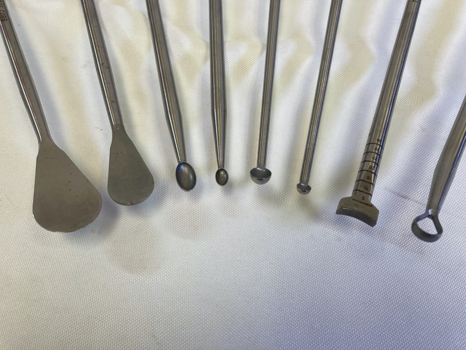 Set of 8 Stryker Reliance Anterior Lumbar Instruments 20″ Cobbs Curettes Neuro