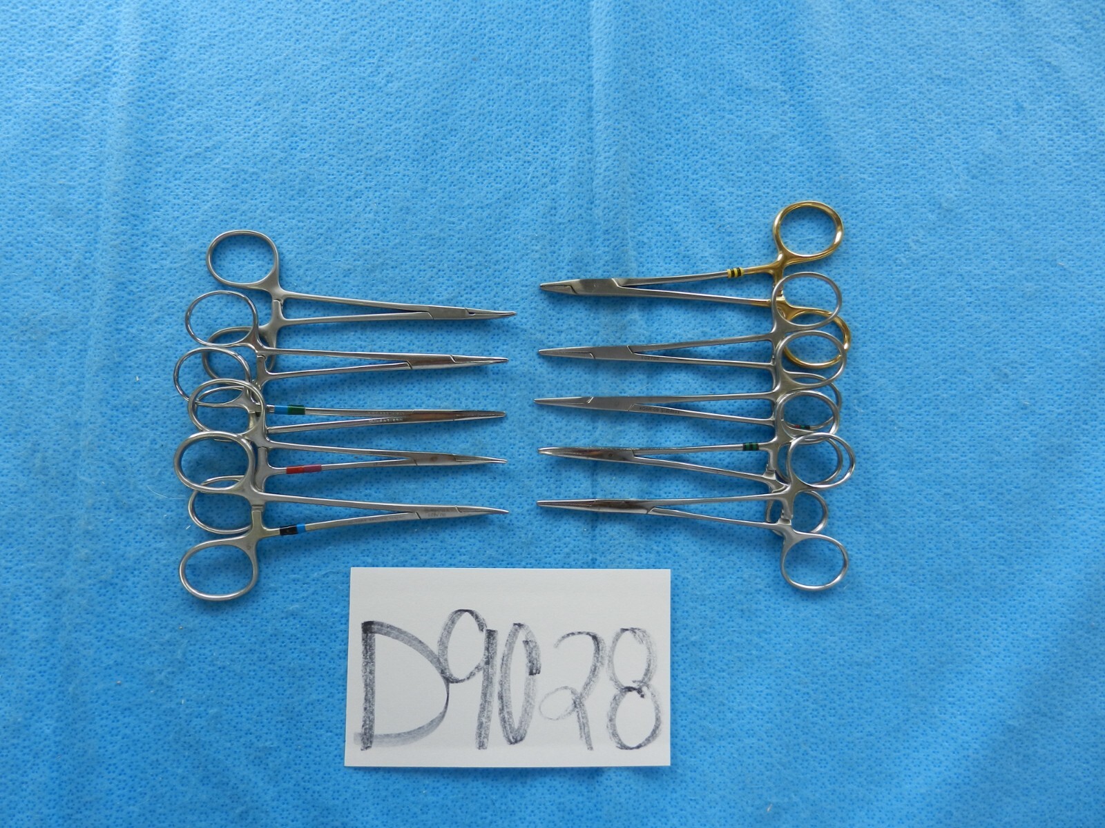 D9028 V. Mueller Codman Aesculap Lot of 10 Straight/Curved Forceps Approx. 12cm