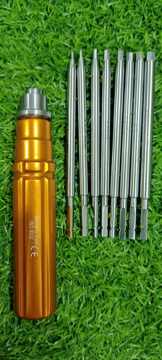 9 PC ORTHOPEDIC HEXAGONAL SCREWDRIVERS SETS ALUMINUM Quick Coupling HANDLE.