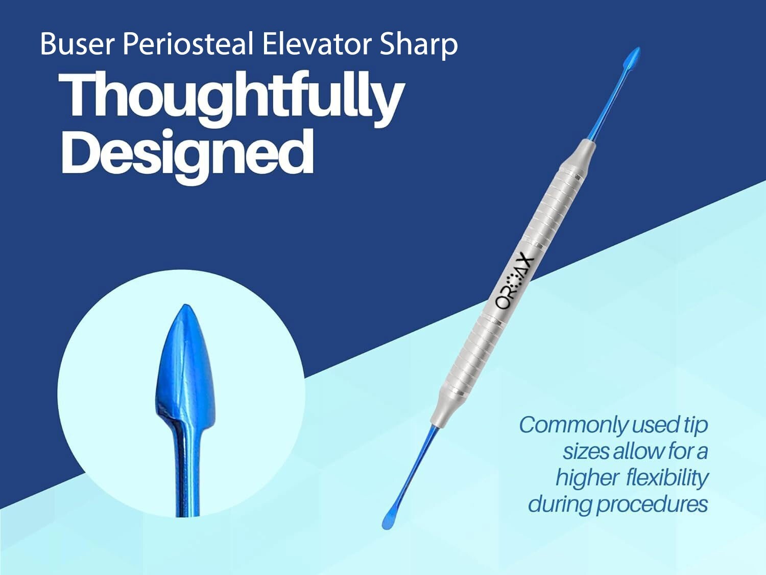 Dental Surgical Periosteal Buser Elevator Blue Titanium Hollow Handle Tool CE