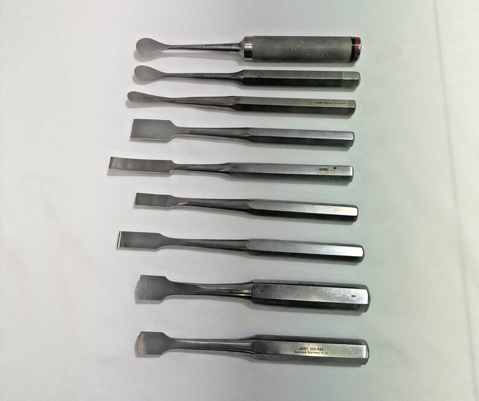 Zimmer V.mueller Boss Jarit 9 Piece Orthopedic Chisel & Elevator Set