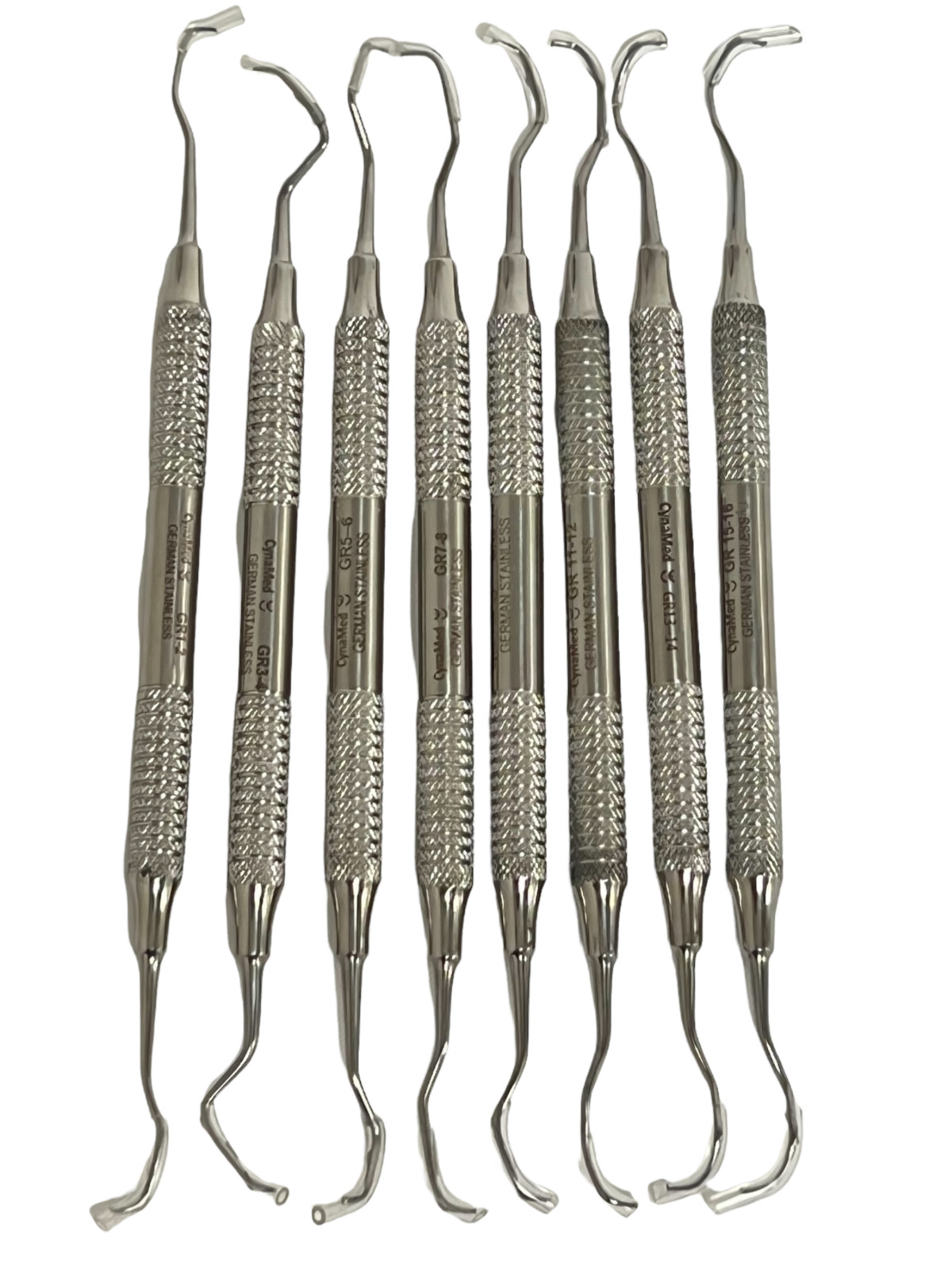 German 8 Pcs PERIODONTAL HOLLOW GRACEY CURETTE SET MEDICAL SURGICAL INSTRUMENTS