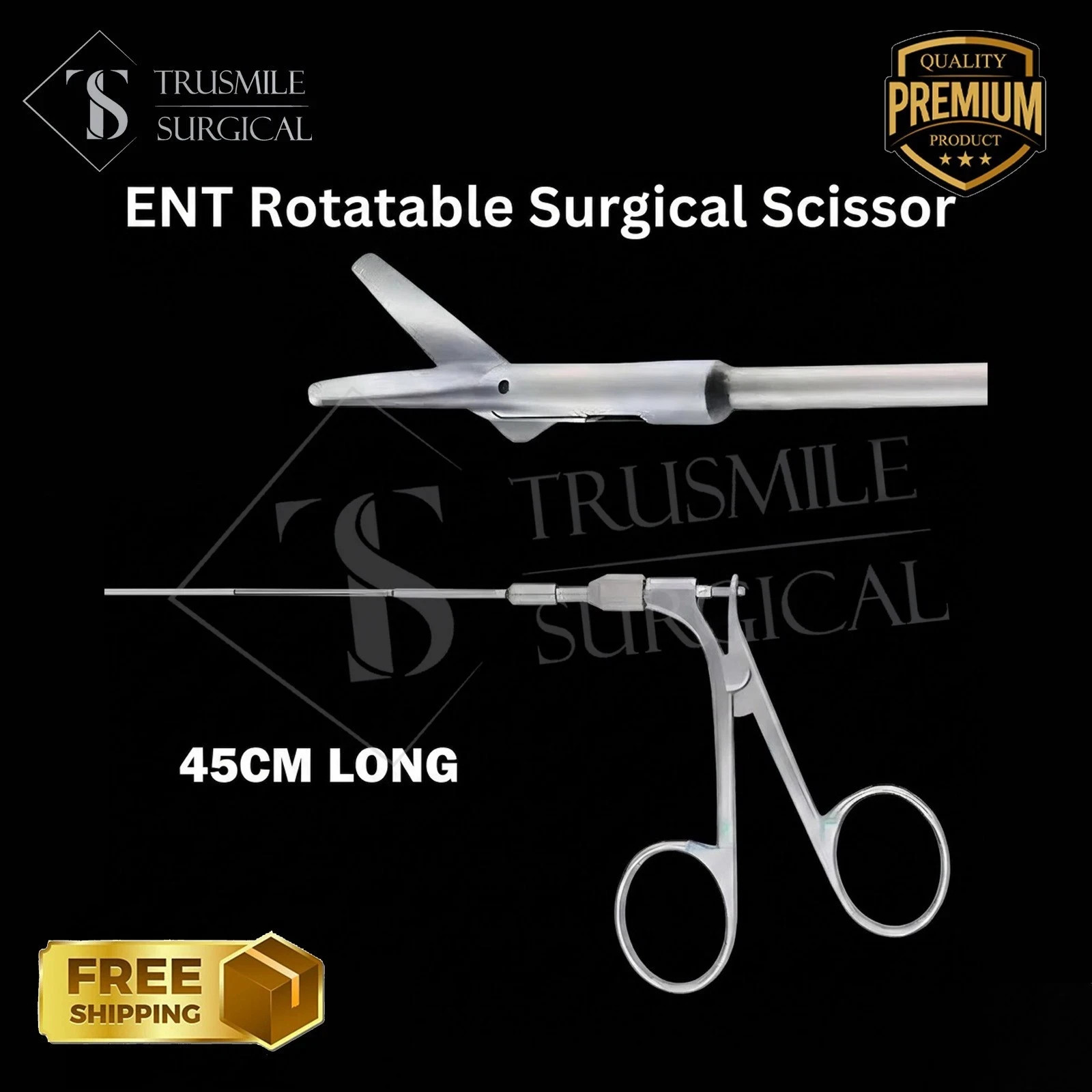 New ENT Rotatable 45 CM Surgical Scissor Premium Quality