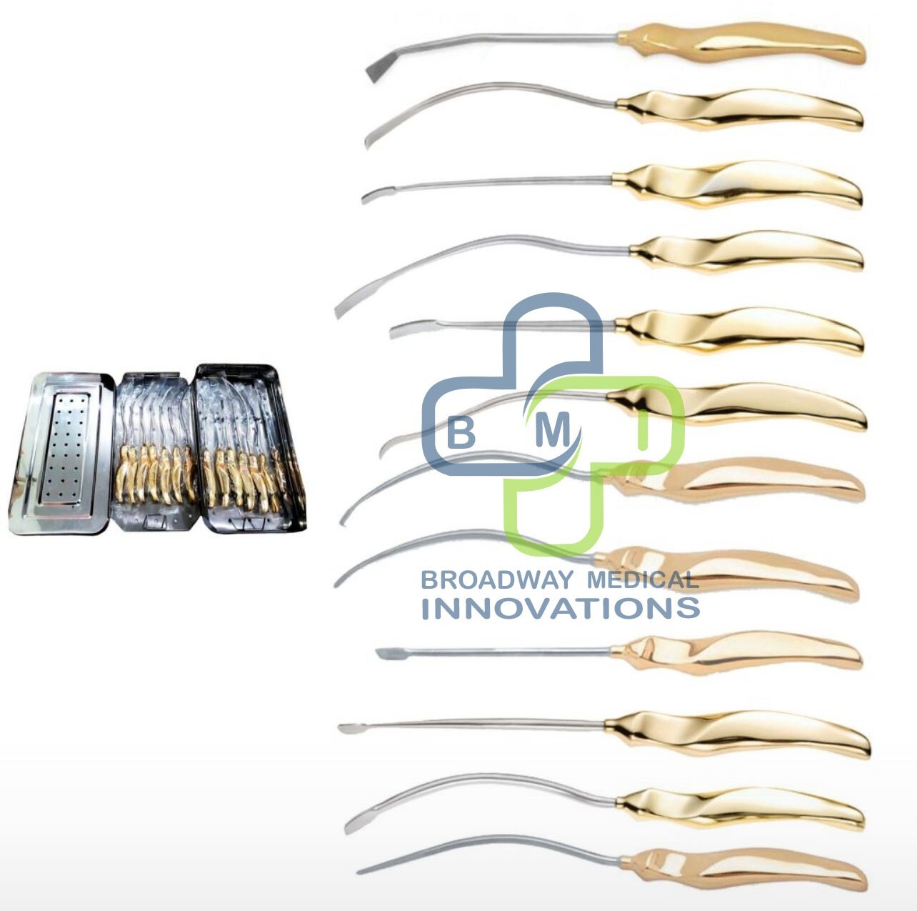Endoscopic Facelift & Forehead Dissectors Set of 14 Pcs