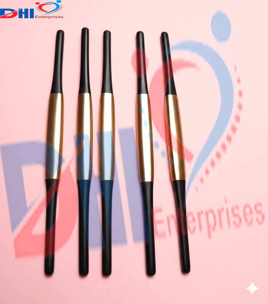 Double Ended TC Fomon Nasal Rasp Set of 5 Pcs ENT Bone File Gold Black DHI