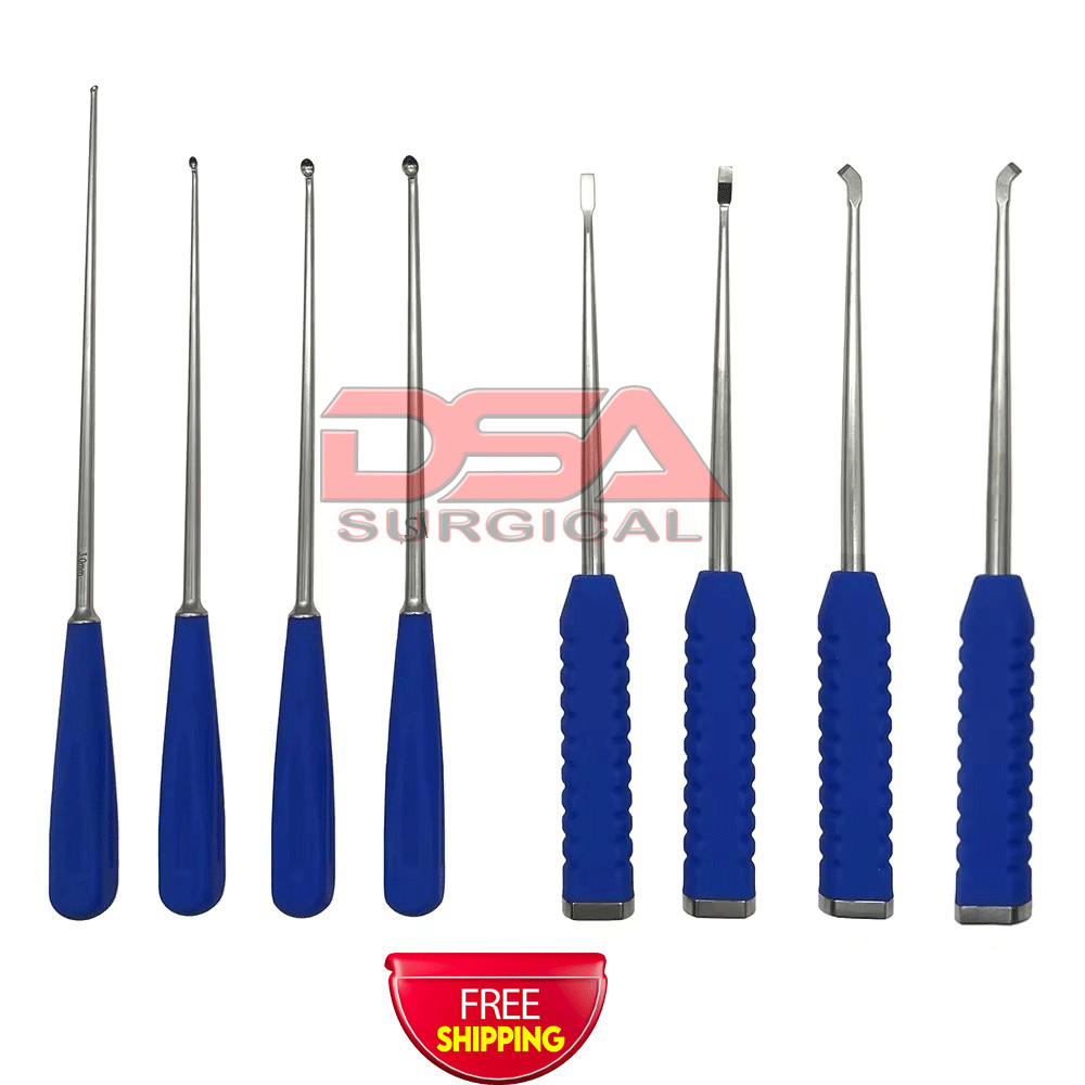 8 Pcs Retractor, Bone Curettes Set for Spine Surgery Orthopedic Instruments A+