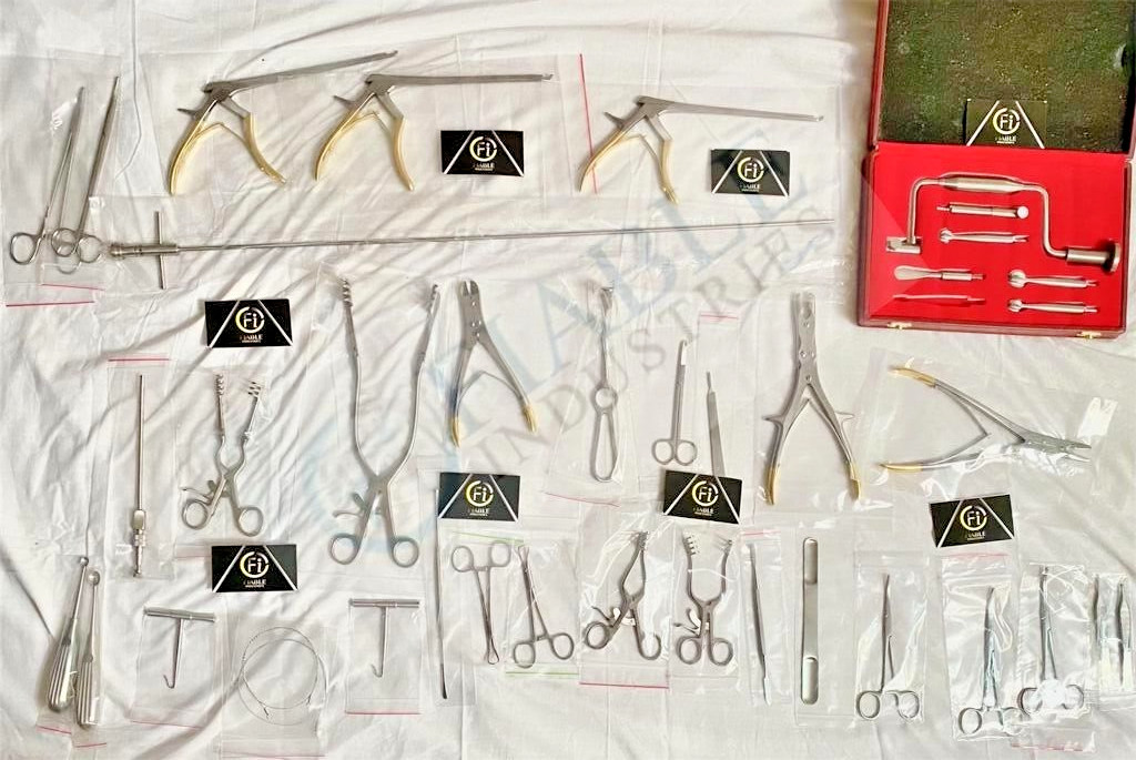 Craniotomy Set of 38 pcs with Hudson Brace set Neuro Surgery set Shunt passer