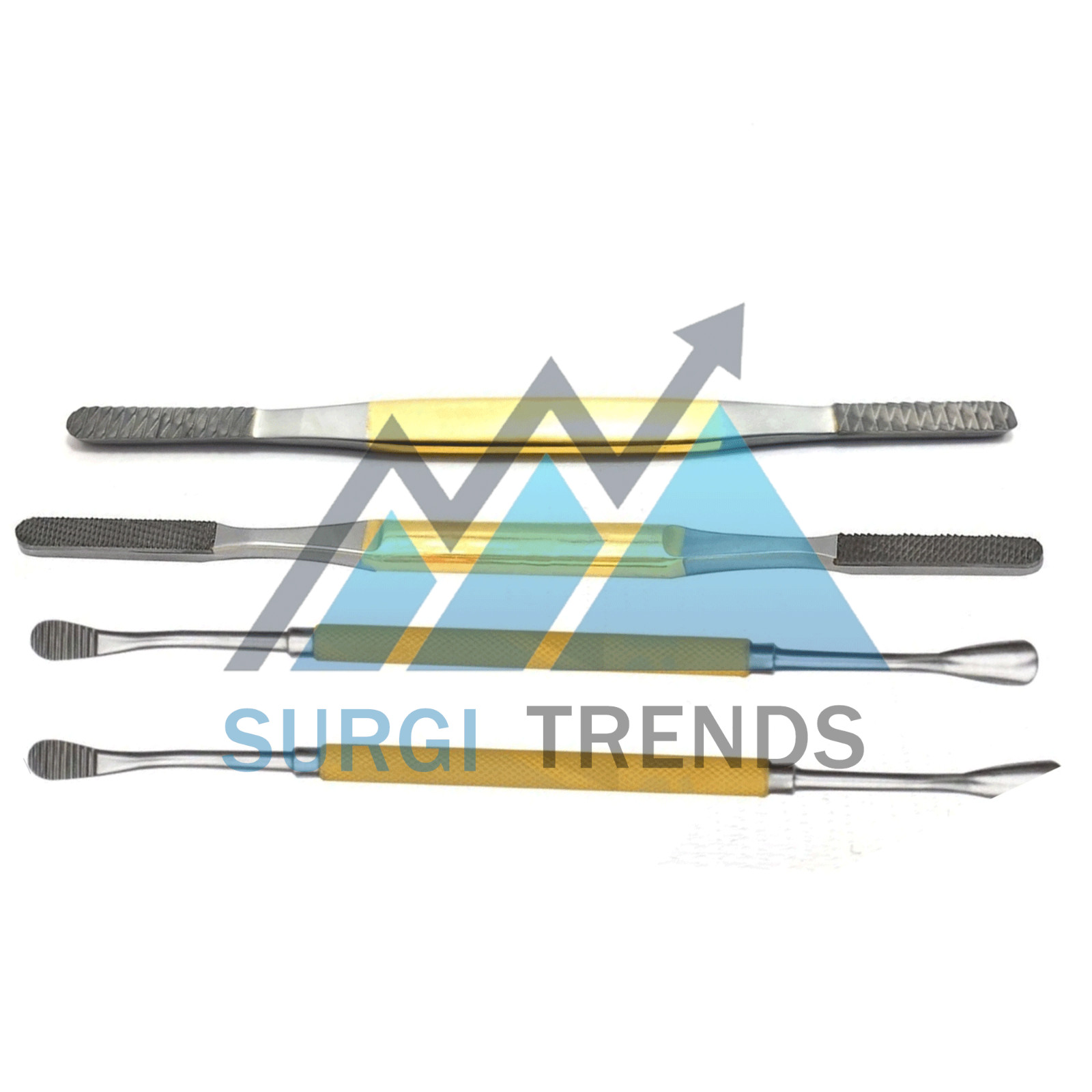 Rhinoplasty Fomon Double Ended Nasal Rasp Medium 4 PCs Set Surgical Instruments
