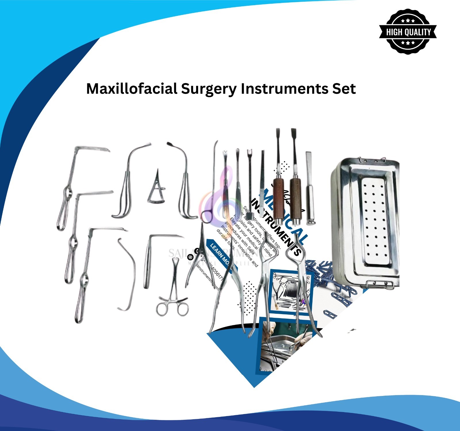 Maxillofacial Surgery Instruments Set Premium Orthopedic Surgical Tools by Sajla