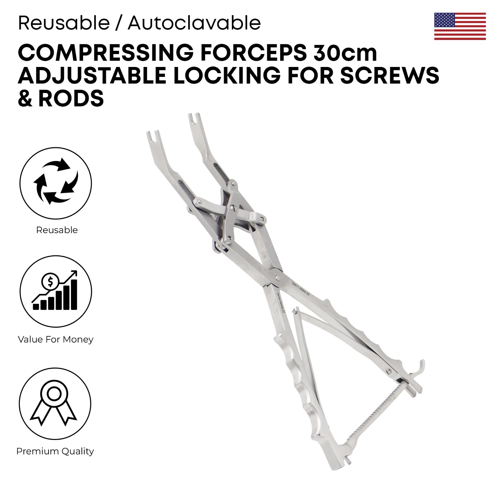Compressing Forceps 30cm Stainless Steel Surgical Orthopedic Instruments