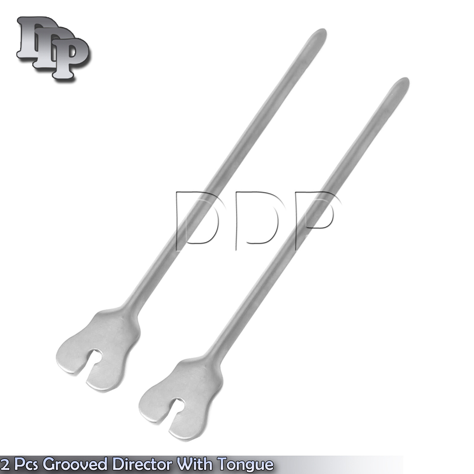 2 Pieces Grooved Director With Tongue Tie 5.5″ Surgical Instruments