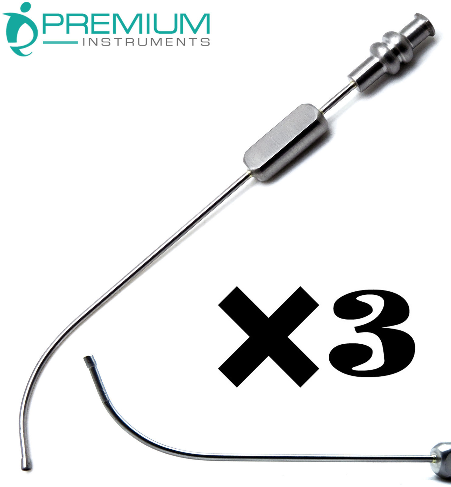 3 Pcs Sinus Cannula Suction Tube 2.5mm Dental Surgical 6″ Implant Instruments