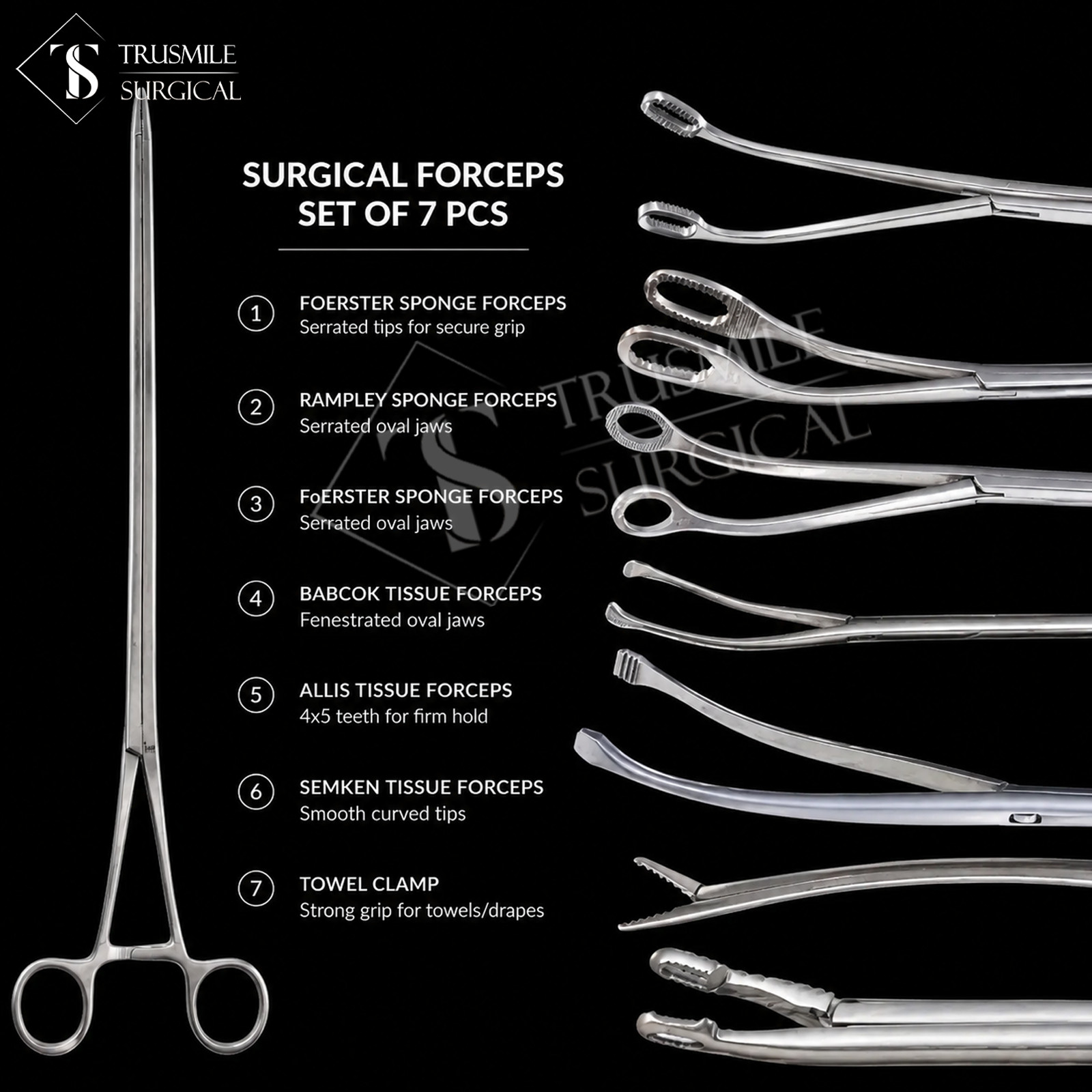 set of 7pcs Thorax VATS Surgical Instruments