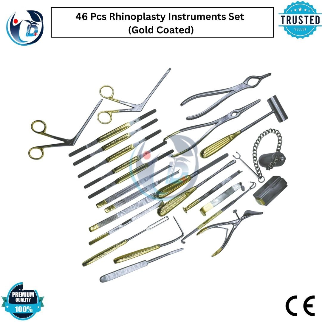 46 pcs Rhinoplasty Instruments Set (Gold Coated) Plastic Surgery Instruments
