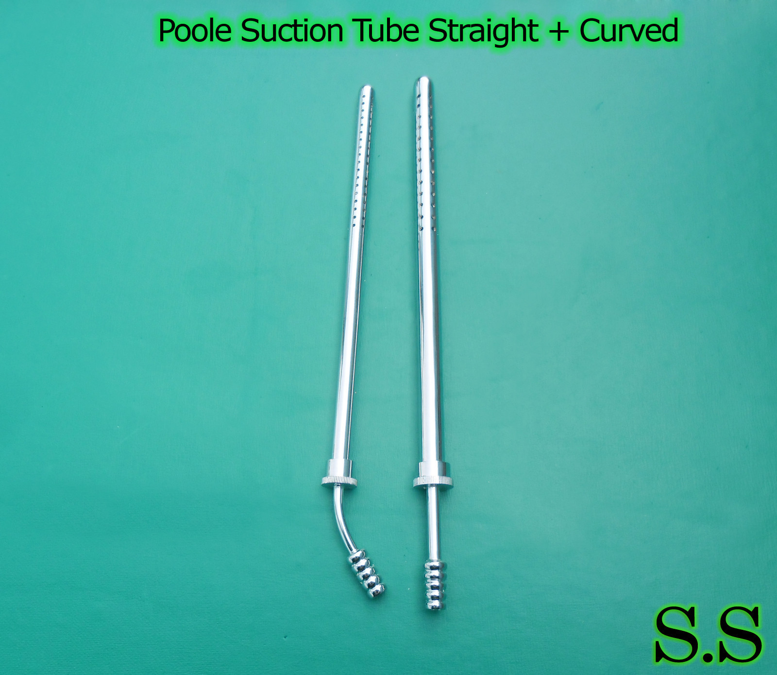 2 POOLE Suction Tube 16 Fr Straight & Curved Surgical Instruments