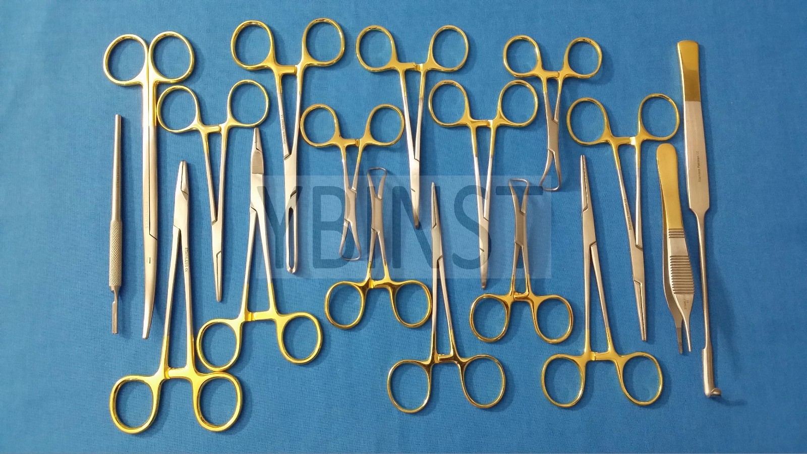 SET OF 18 PCS GOLD HANDLE GENERAL CANINE SPAY PACK SURGICAL INSTRUMENTS KIT