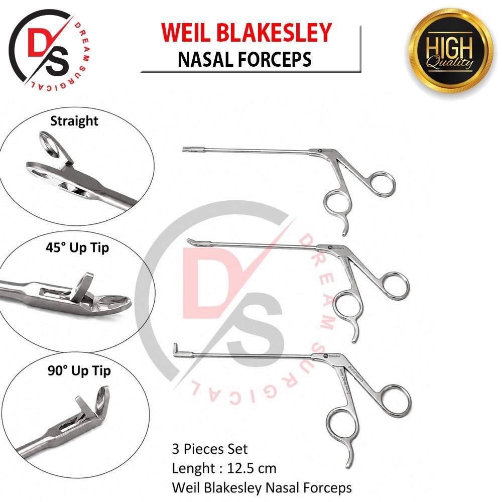 NASAL FORCEPS SET 3 PCS, Weil Blakesley Forceps ENT Instruments