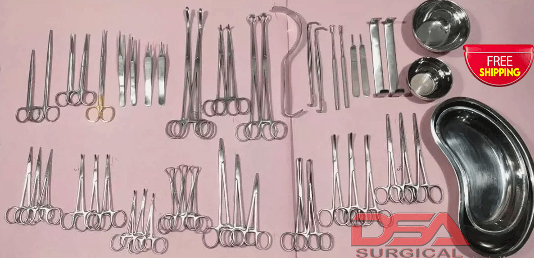 50 Pcs General Surgery Basic Laparotomy Surgical Instruments Set