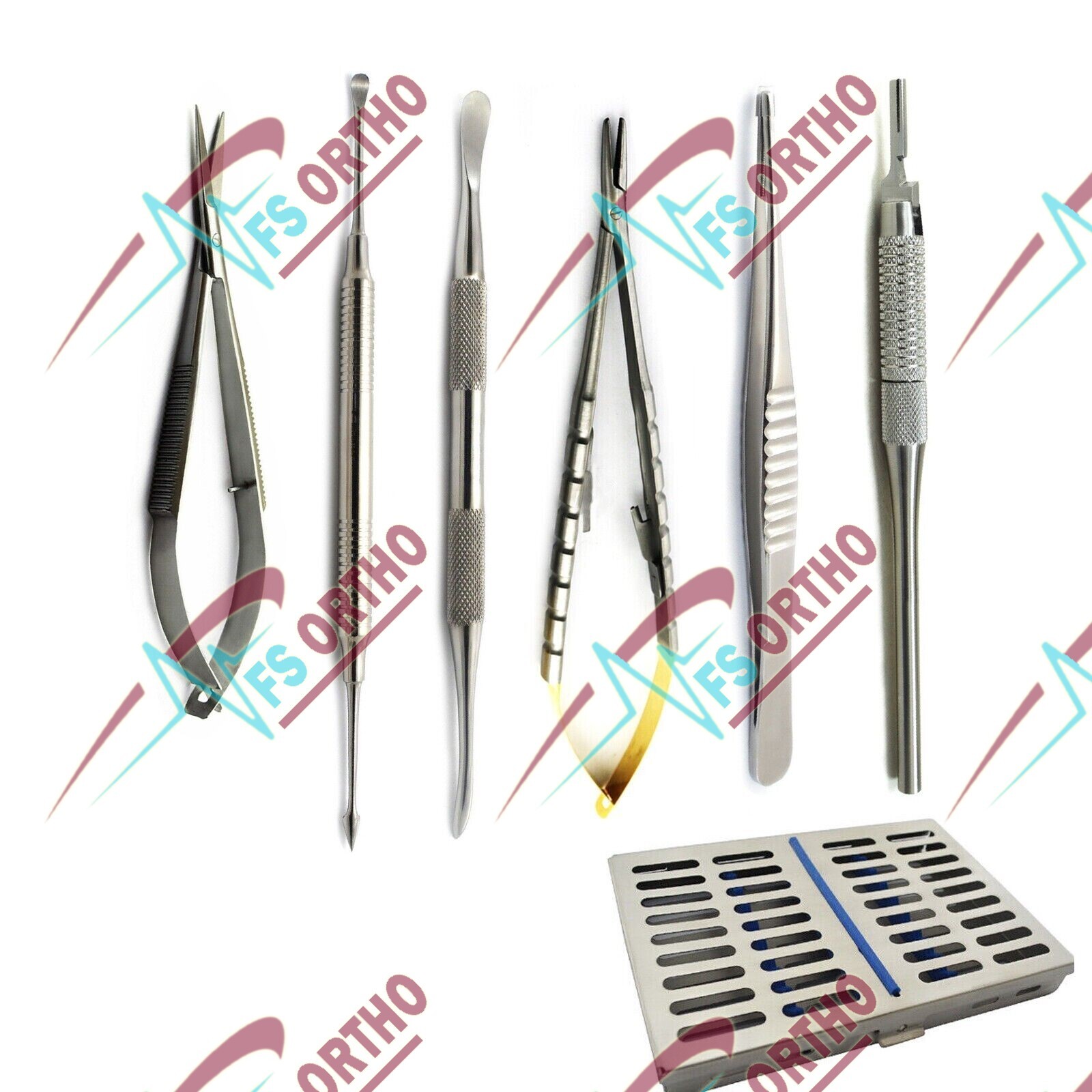 Latest Micro Periodontal Surgery Kit + Cassette Dental Oral Surgery Instruments