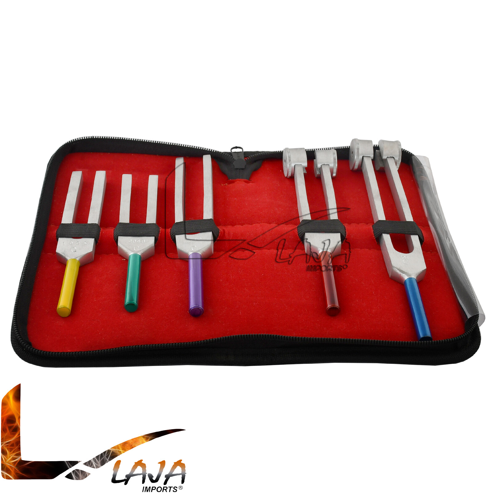 Set Of 5 Pcs Kit Color Coated Tuning Fork Set C128, C256, C512 C1024, C2048,