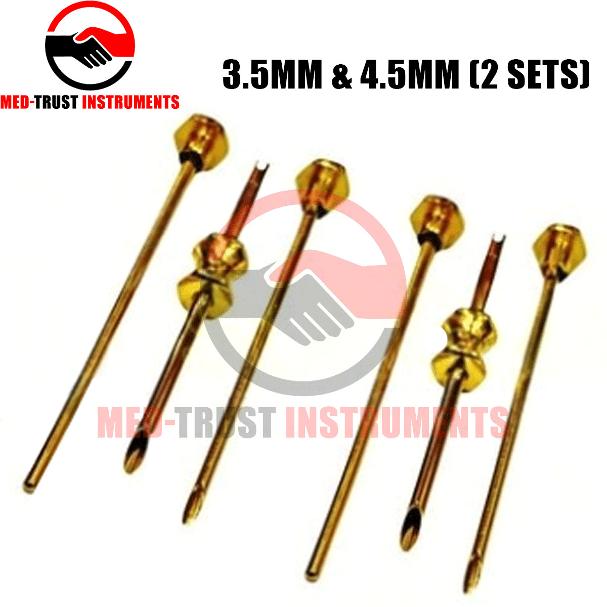 HRT Trocar kit 3.5mm & 4.5mm Hormone Replacement Pellet Insertion Trocars Gold
