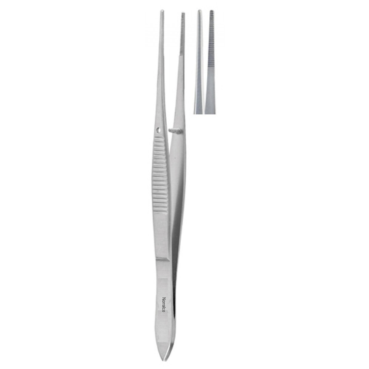 3 Eye Dressing Forceps, 4″, Straight Serrated Tips, 0.5mm Wide, Extra Delicate