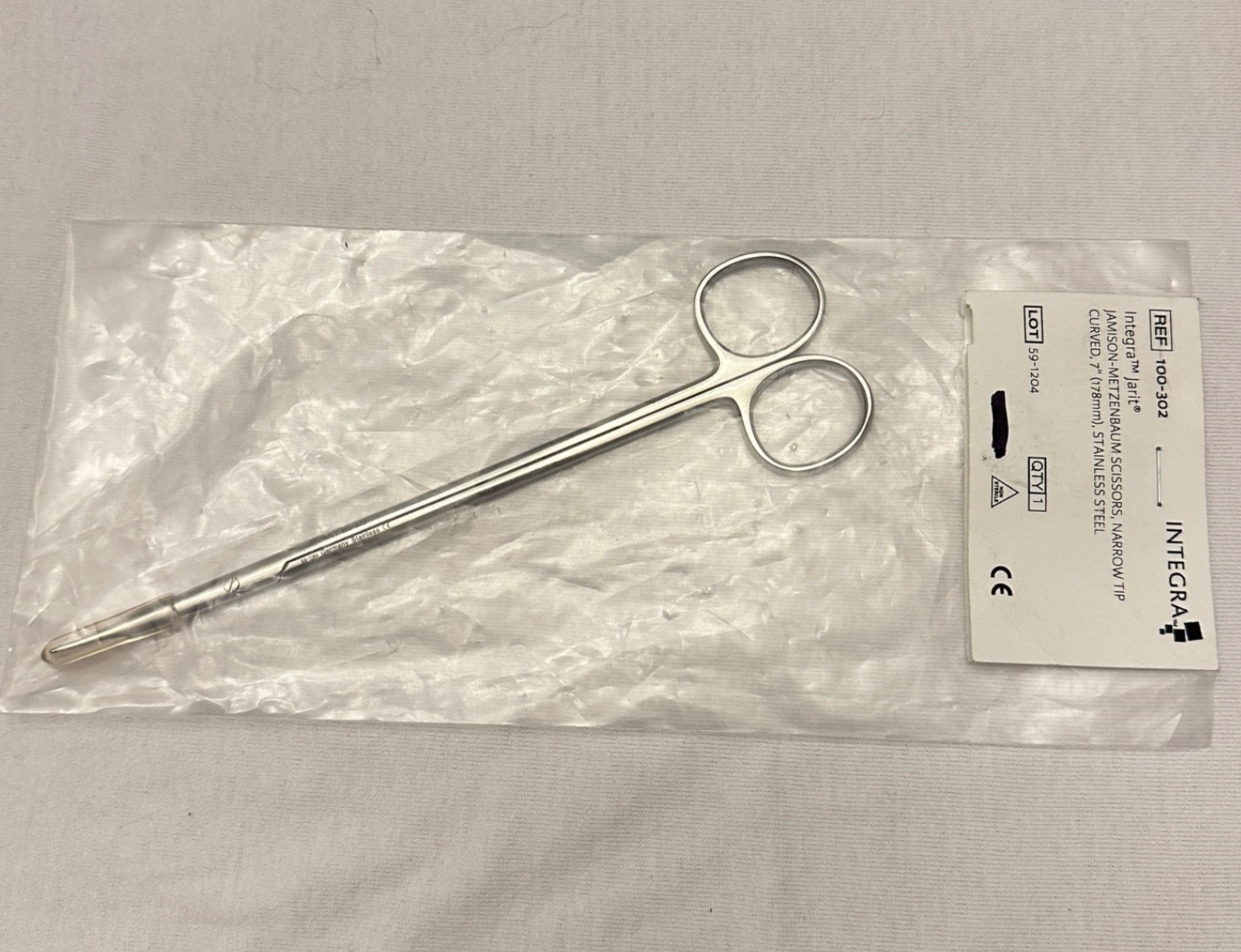 Jarit Integra 100-302 Jamison-Metzenbaum Scissors Narrow Tip Curved 7″