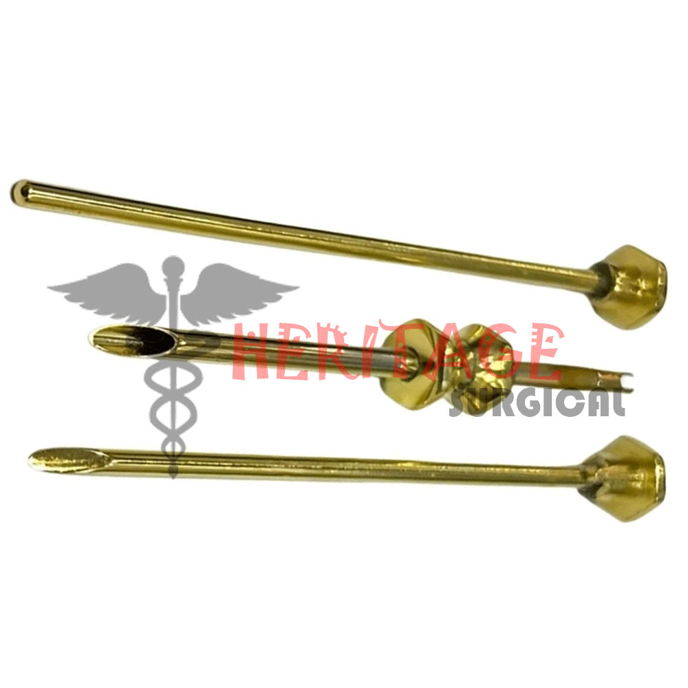 HRT Trocar kit 3.5mm Hormone Replacement Pellet Insertion Trocars Gold Set A+