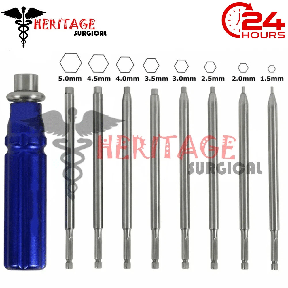 Orthopedic Bone Screwdriver Set With Quick Coupling Handle Surgical Instruments