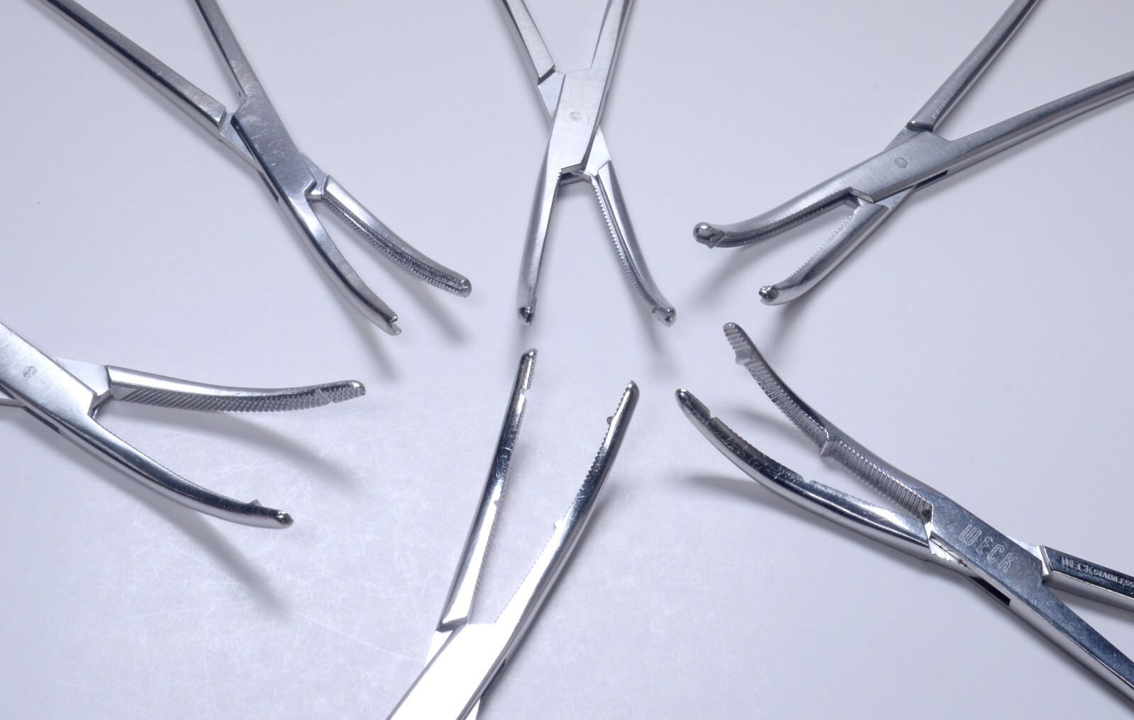 6x Uterine Hysterectomy Forceps 8¼” Curved Stainless Surgical Weck V.Mueller KNY