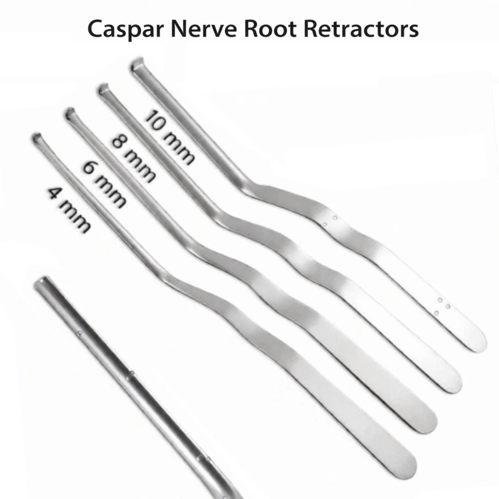 Caspar Nerve Root Retractor Bayonet Shaft 4,6,8,10 mm 4 PCs Set