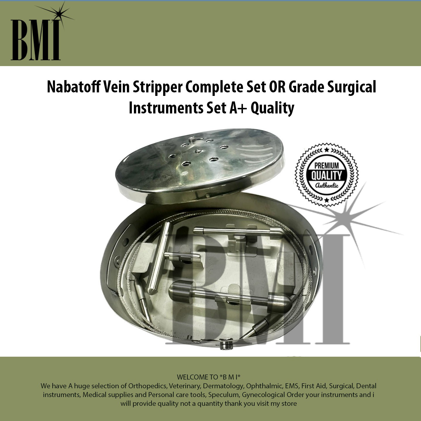 Nabatoff Vein Stripper Complete Set OR Grade Surgical Instruments Set A+ Quality