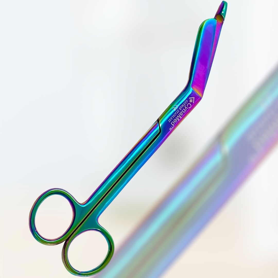 RAINBOW – BLACK FLUORIDE LISTER BANDAGE SCISSORS SIZE 3.5″+4.5″+5.5″+7.25″ 4PACK