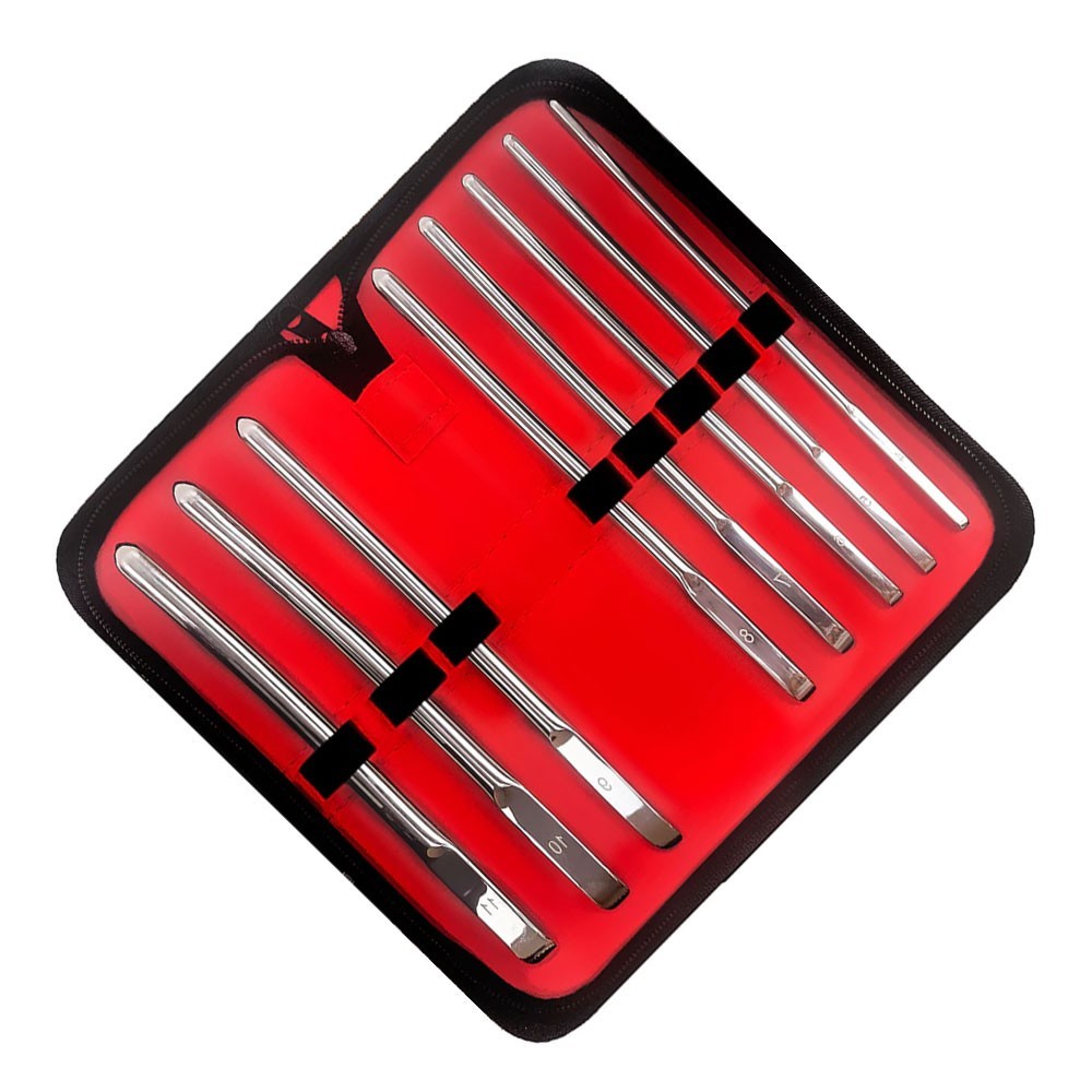 Hegar Uterine Dilator Set, 14-Piece Single Ended (4mm To 17mm) Dilators By Inzee