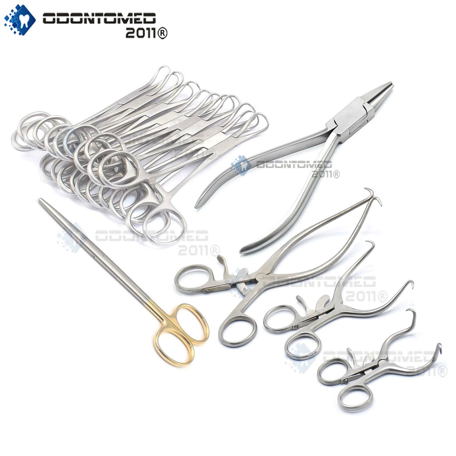 Surgical Instruments Set, Gelpi Retractors, Nose Plier, Towel Clamp, Scissors