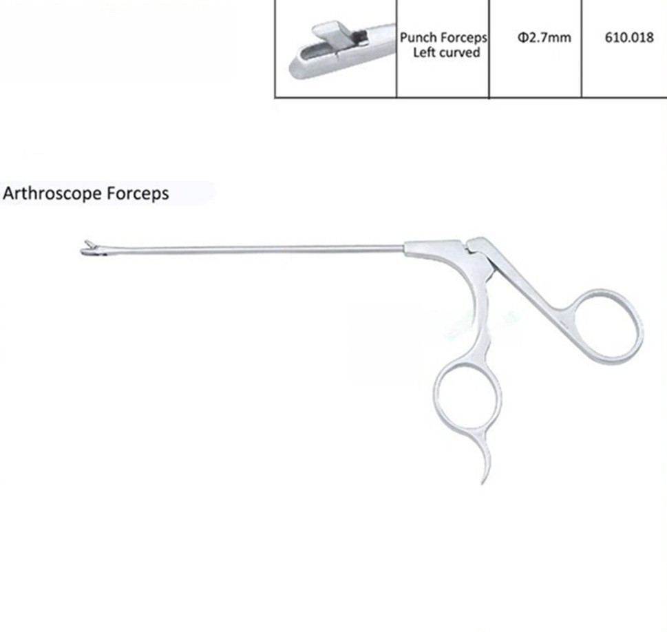 Autoclavable 2.7mm Left Curved Punch Forceps Arthroscopy Orthopedic Tool
