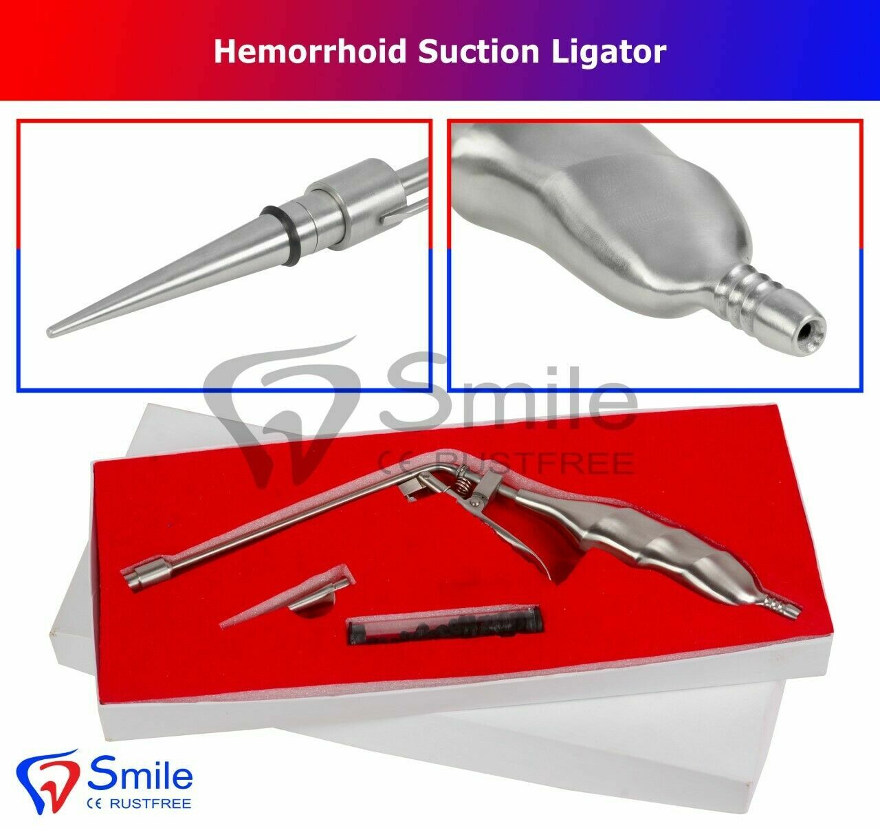 Hemorrhoid Suction Ligator STR Angle With 100 Free Latex Bands – Smile Dentale