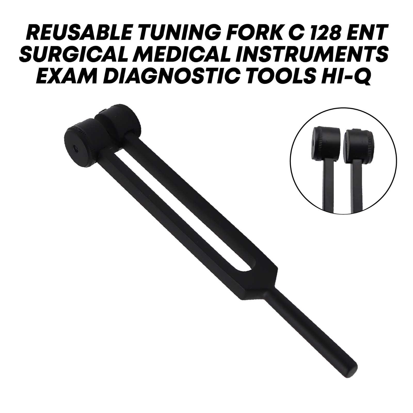 Tuning Fork C 128 Diagnostic Black Insulated Neurological Instrument German