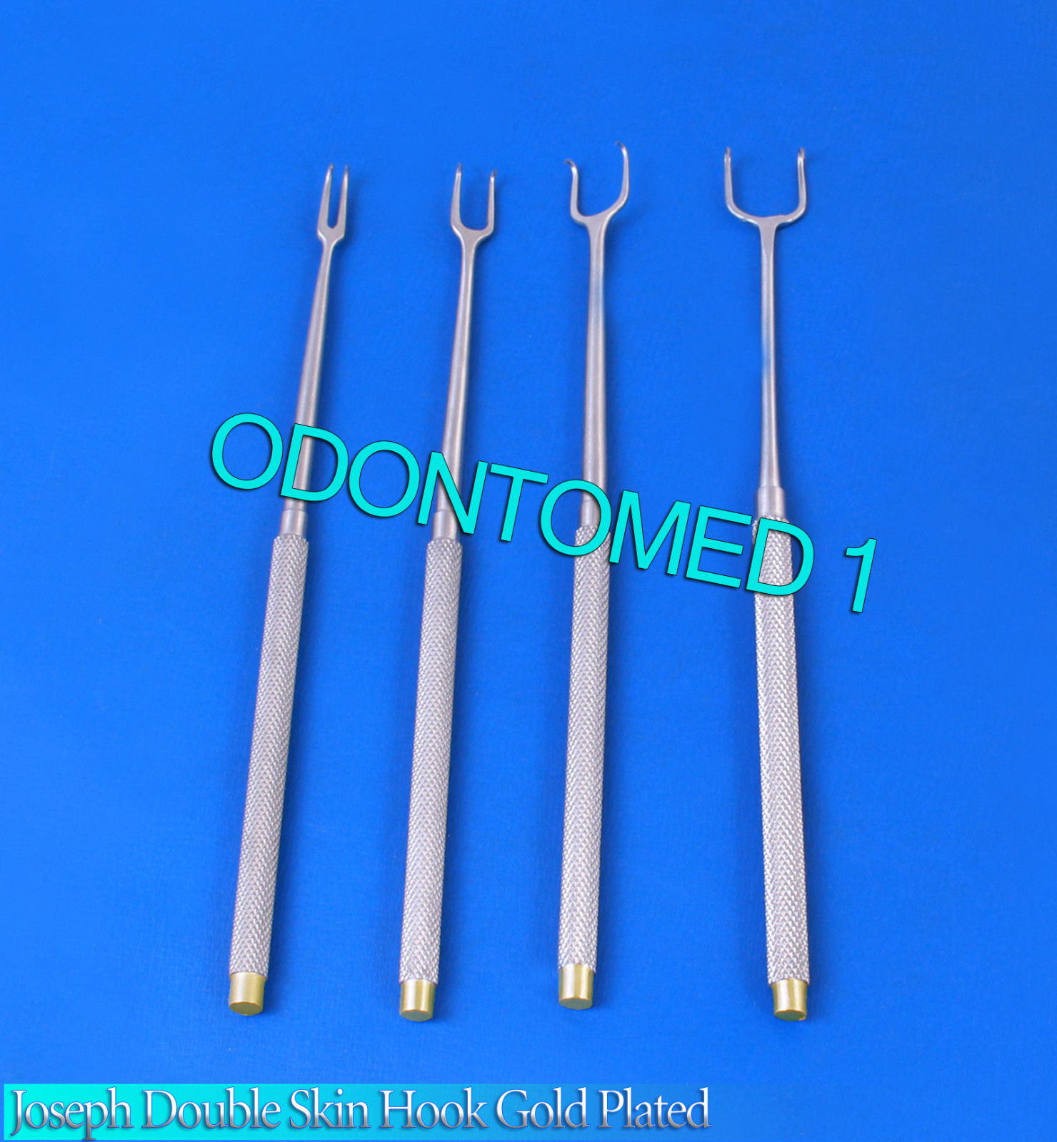 Set of 4 Joseph Double Skin Hook Gold Plated Dermal Surgical Instruments A+ Qua