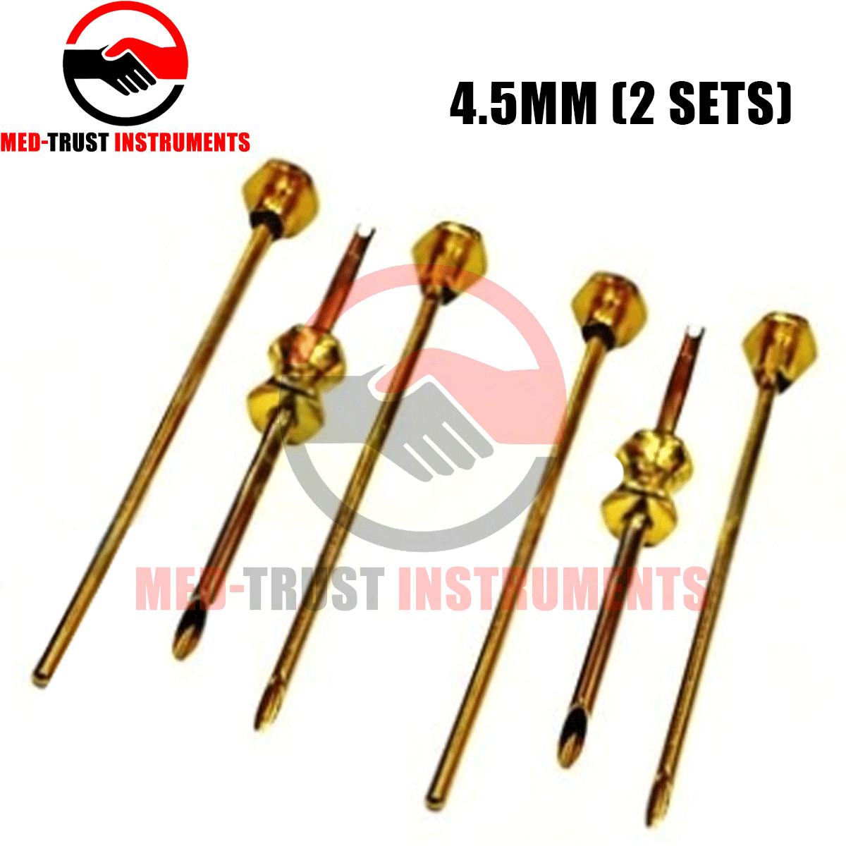 HRT Trocar kit 4.5mm Hormone Replacement Pellet Insertion Trocars Gold