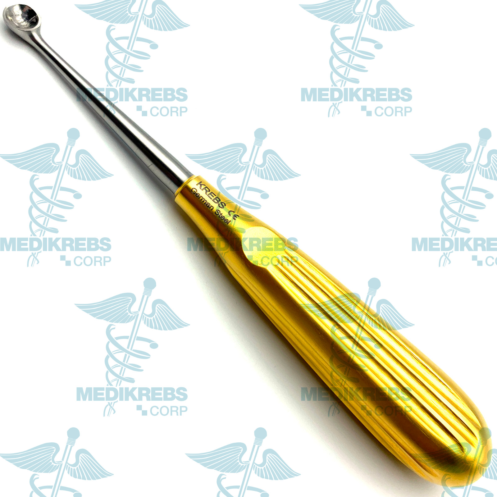 Krebs Spratt Brun Bone Curette Gold 17cm Fig 2 OR Grade Surgical Instruments