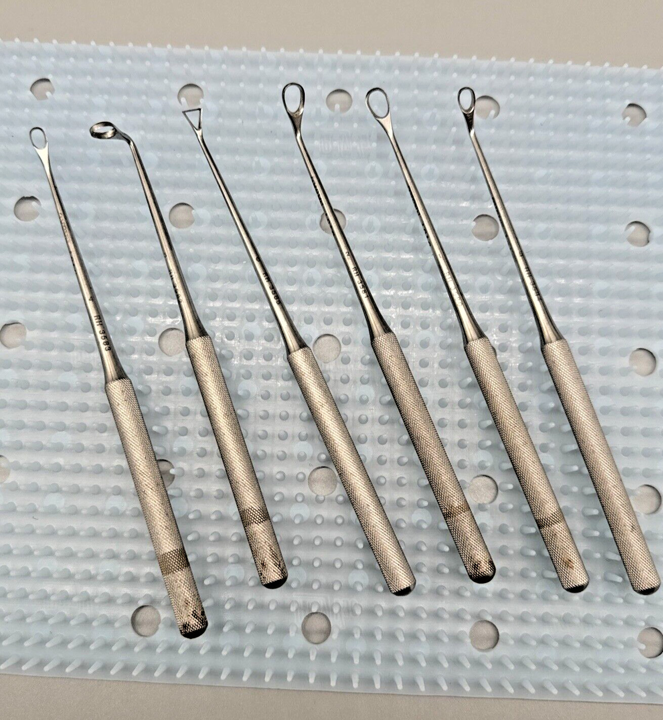 V. Mueller Coakley Sinus Curettes Set RH 3580 with Metal Tray Set of 6