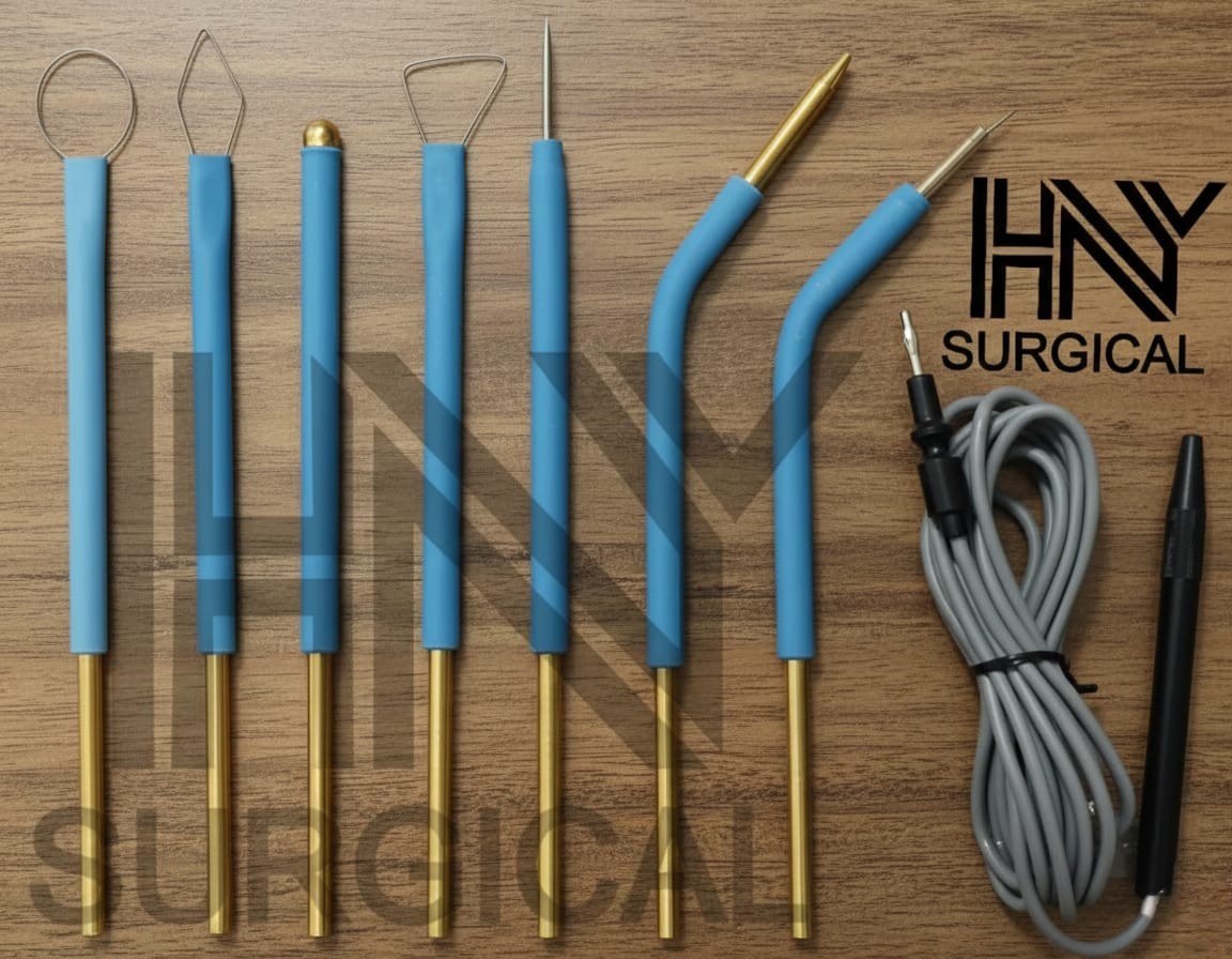 Electro Surgery Handpiece Reuseable Electrodes Set of 7 Pcs with cable