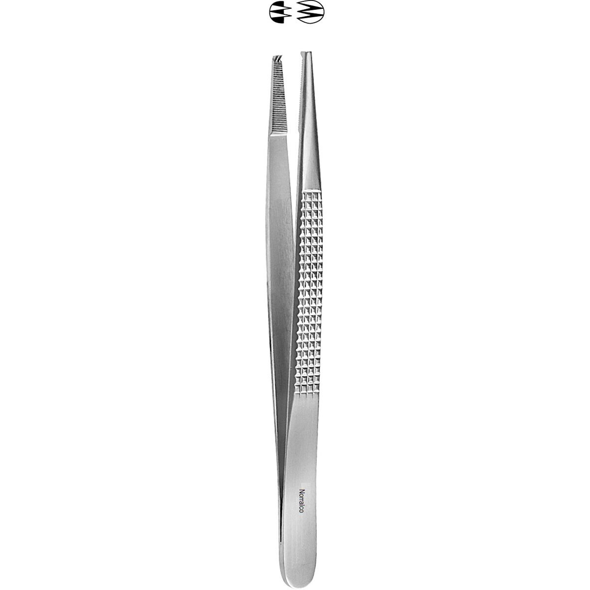 3 BONNEY Tissue Forceps, 7″, Straight, Serrated Tips 2 x 3 Teeth