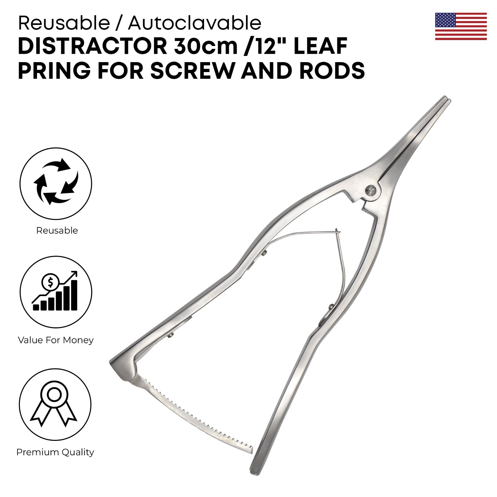 Distractor 30cm (12″) Leaf Spring for Screw&Rods Orthopedic Surgical Instruments