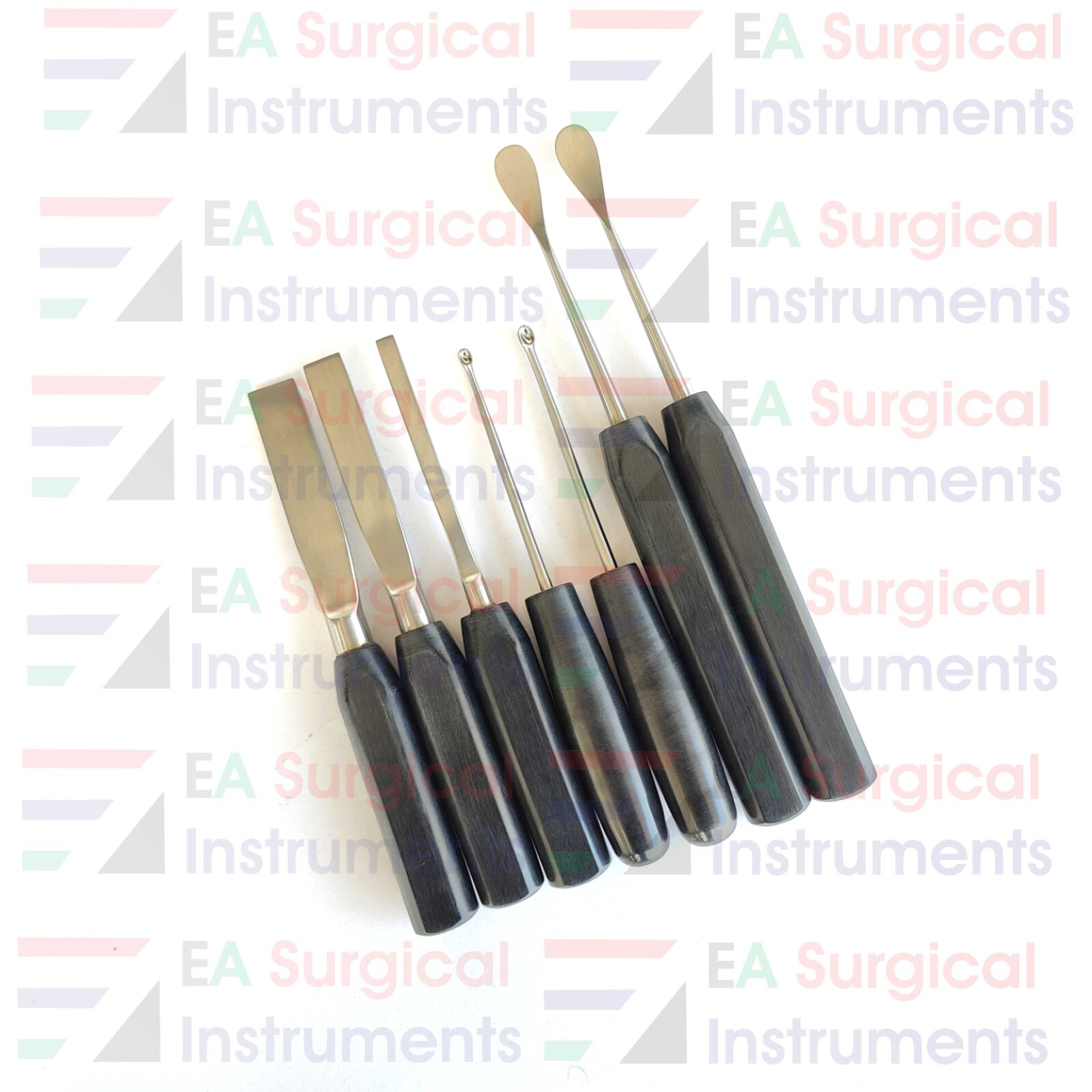 Bone Chisels, Currettes & Elevator Set of 7 Pcs Spine Orthopedic Instruments