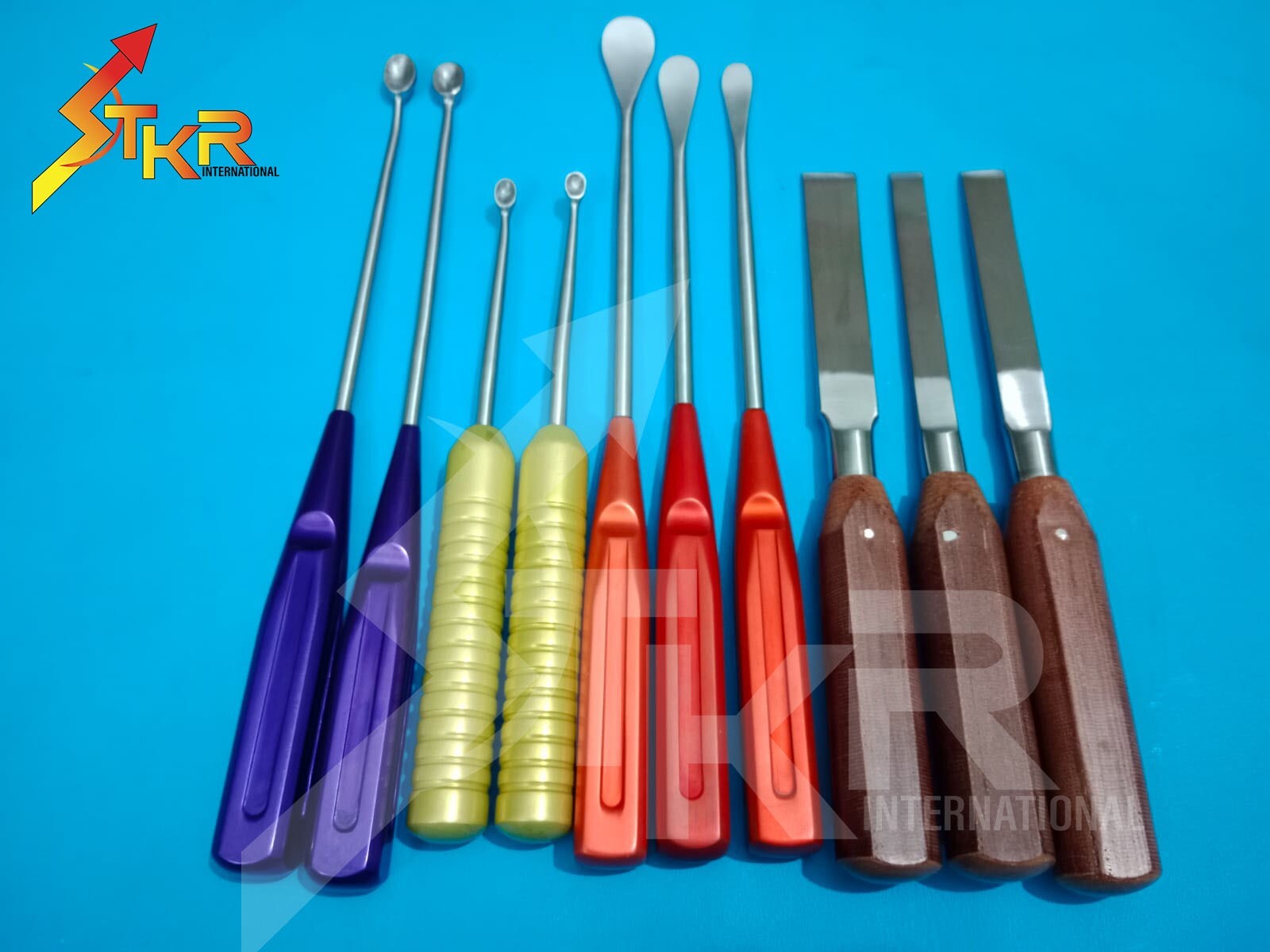 Spoon & Chisel & Cobb Set 10 Pcs Orthopedic Surgical Instruments