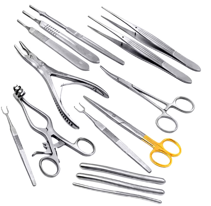 Surgical Kit Medical Instruments Set of 14pcs for Ruskin Bone Rongeurs, Forceps,